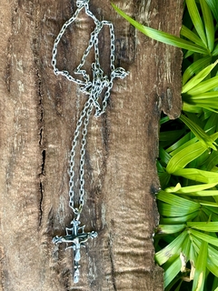 Antigua cadena y cruz A. Belgiorno plata 900 - comprar online