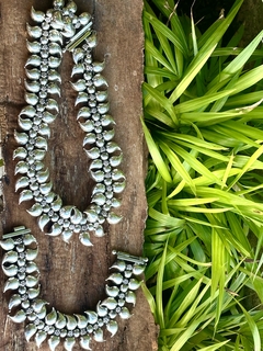 Impresionante diseño en gargantilla y pulsera antigua de plata - comprar online
