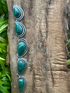 Antigua pulsera de plata y malaquita - comprar online