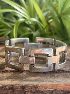 Antigua pulsera Belgiorno plata 900 cuadrados en internet