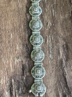 Collar, pulsera y aros mexicanos, plata 950 y malaquita - tienda online