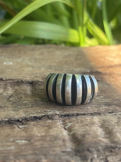 Antiguo anillo A Belgiorno plata 900 rayas
