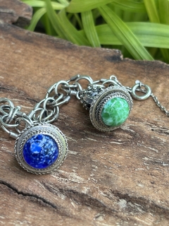 Pulsera de plata con piedras naturales en internet
