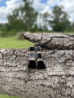 Aros colgantes de plata Mexicana con onix