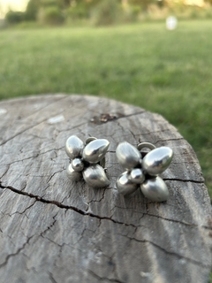 Aros clip de plata 900 A Belgiorno diseño flores - comprar online