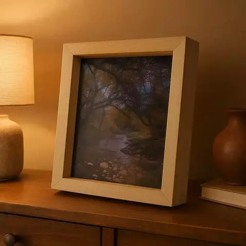 Cuadro de Madera Natural 21,5Cm x 26,5Cm Marco Ancho - comprar online