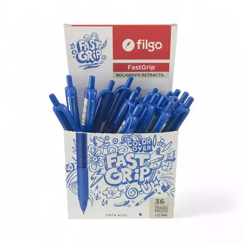 Bolígrafo Filgo Fast Grip Azul – Retráctil - comprar online