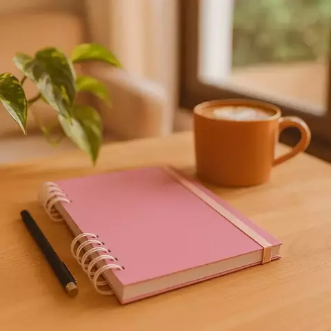 Cuaderno A5 Mate Rosa Liso - comprar online