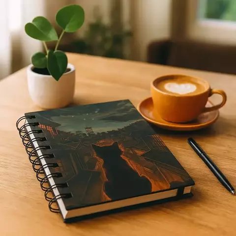 Cuaderno A5 Luna y bigotes - comprar online