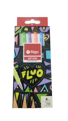 Bolígrafo Roller Gel Pop Fluo Filgo x6 unidades - comprar online