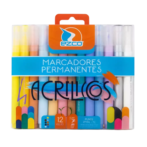 Marcadores Permanentes Acrílicos Ezco x12 - comprar online