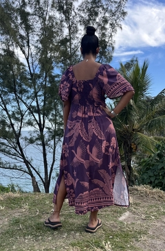 Vestido manga roxo midi - comprar online