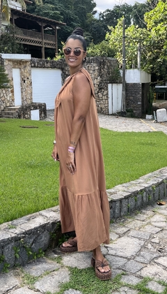 Vestido liso ombro só - loja online