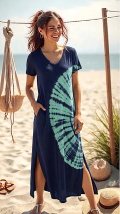 Vestido mídi Tye Dye