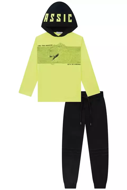 Conjunto de Camiseta em Meia Malha e Calça Jogger em Sarja Stretch com Elastano LucBoo