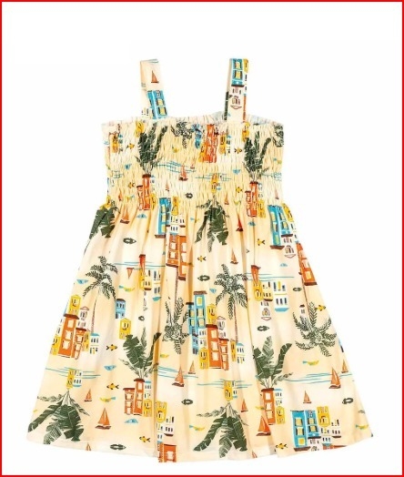 Vestido Nanai com lastex na parte superior.