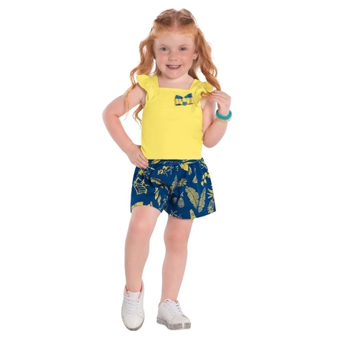 Conjunto Infantil Menina Verão Blusa e Short Kyly