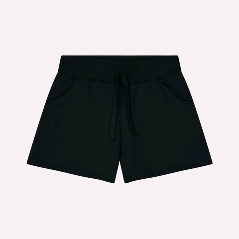 Short Infantil em Moletom PRETO Kyly