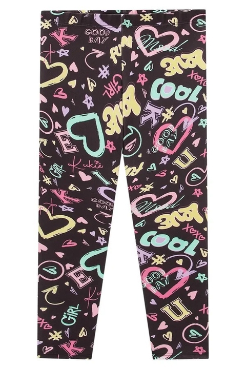 Calça Legging em Fly Tech 79748 Kukiê Infantil Menina Colorido
