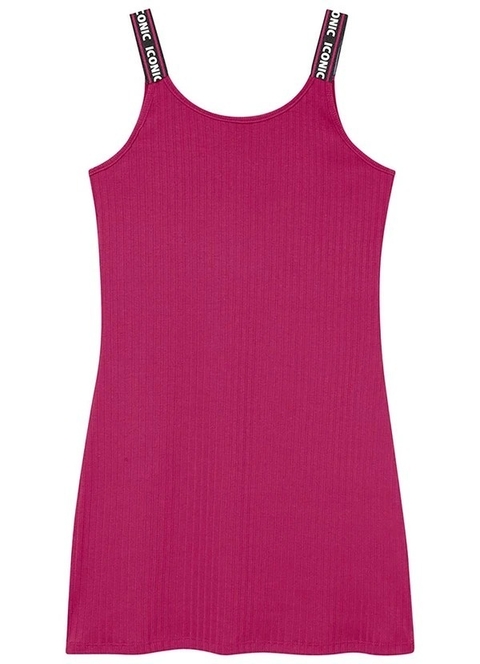 Vestido Teen Malha Canelada 51928 Pink Amora