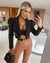Blazer cropped com botões metalizados - comprar online