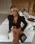 Blazer cropped com botões metalizados - loja online