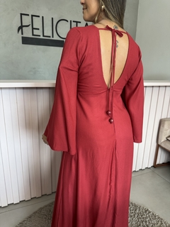 Vestido Longo Decote Pedras - loja online