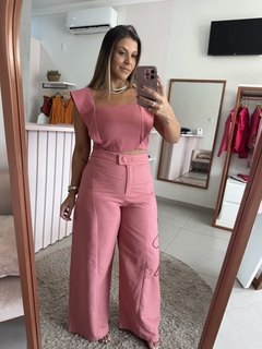 Calça Pantalona com Bordado - comprar online