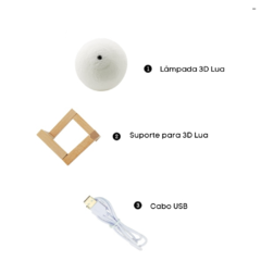 Luminária Lua 3D com controle remoto tem 16 cores diferentes - JG Shop - Produtos para Casa, Decoração, Escritório, Eletrônicos e Brinquedos.