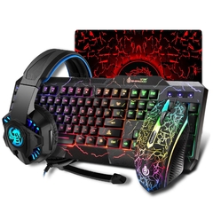 Teclado e Mouse com luz LED para jogos profissional