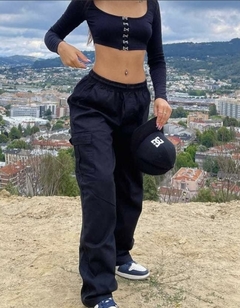 calça cargo preta lisa - comprar online