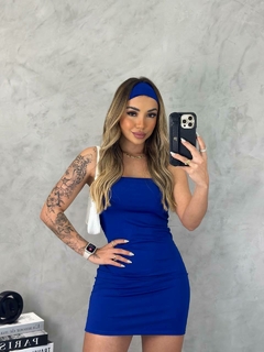 vestido tubinho azul