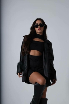 blazer couro fake - comprar online