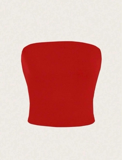tube top vermelho