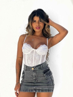 corset de renda branco - comprar online