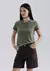 Blusa Básica Feminina Manga Curta Slim - Verde - Keylla Closet