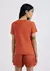 Blusa Básica Feminina Manga Curta Slim - Terracota na internet
