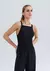 Regata Feminina Decote Reto Em Ribana - Preto