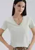 Blusa Básica Feminina Manga Curta Decote V - Verde