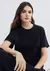Blusa Básica Feminina Manga Curta Com Dobra - Preto - comprar online