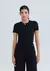 Blusa Feminina Manga Curta Slim Em Ribana - Preto - comprar online