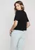 Blusa Decote Redondo Em Viscose - Preto na internet