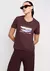 Camiseta Decote Redondo Reta Em Algodão Estampada - Burgundy