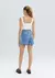 Shorts Saia Jeans Cargo Cintura Média - Azul na internet