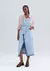 Salopete Jeans Longa Com Fenda - Azul