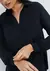Camisa Básica Feminina Manga Longa Em Viscose - Preto - comprar online