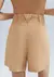 Shorts Feminino Em Alfaiataria Com Linho - Bege - comprar online