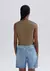 Colete Cropped Feminino Em Tricô Leve - Marrom - comprar online