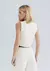 Colete Cropped Feminino Em Tricô Leve - Creme na internet