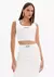 Blusa Cropped De Alças Com Estampa Localizada